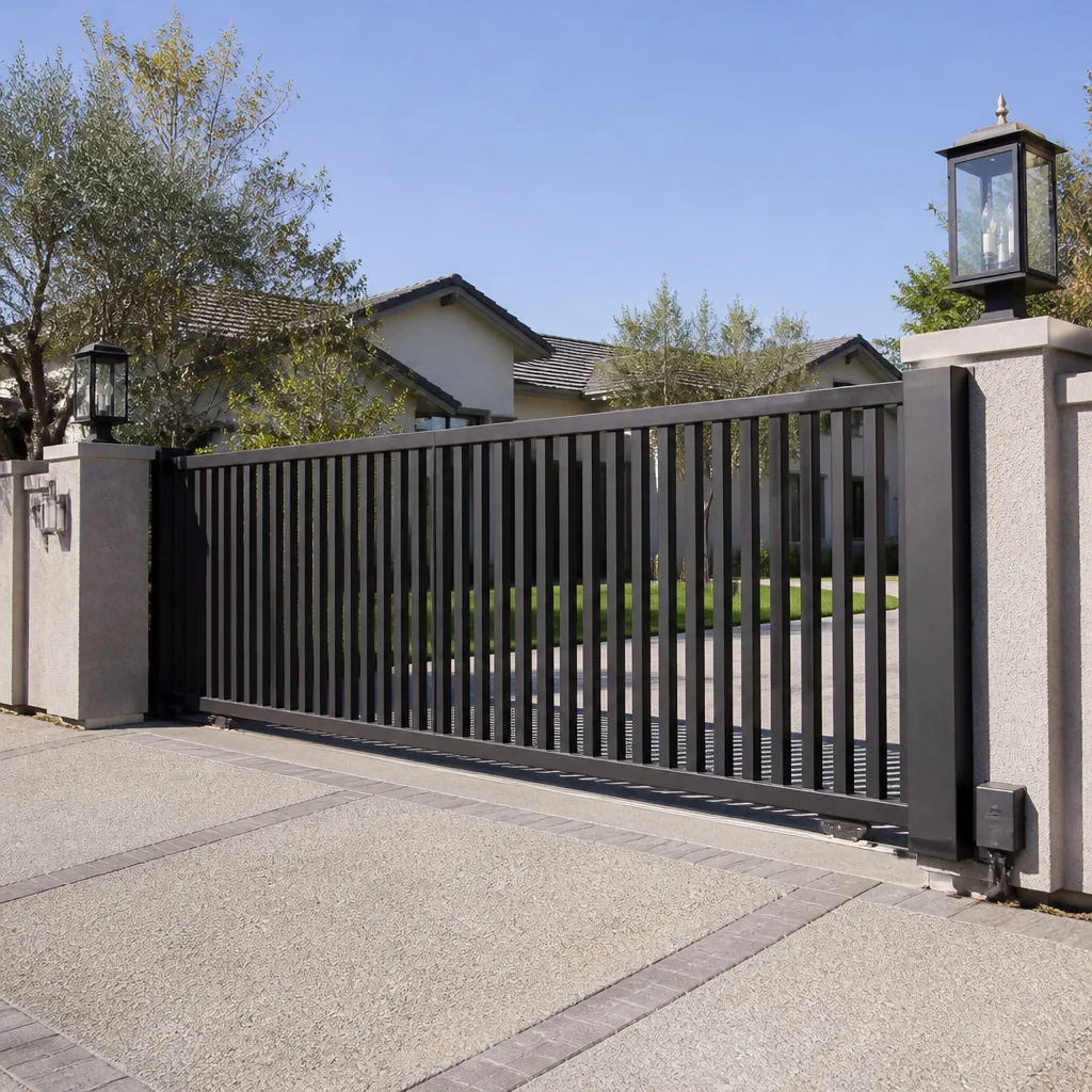 Sliding driveway gates